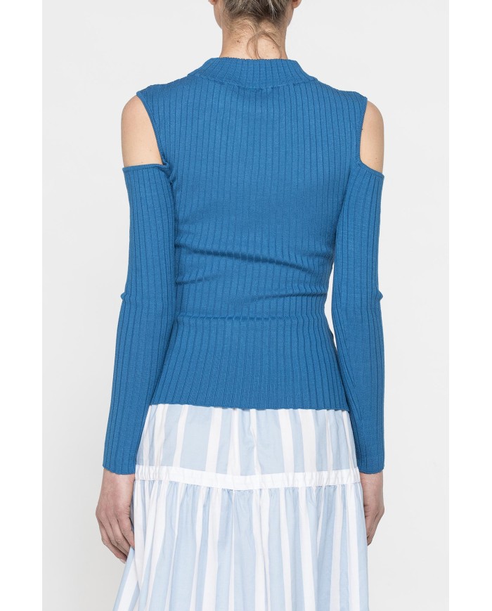 LUPETTO IN COSTINE CON DETTAGLIO  OBLÒ SULLA SPALLA