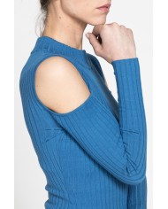 LUPETTO IN COSTINE CON DETTAGLIO  OBLÒ SULLA SPALLA