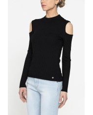 LUPETTO IN COSTINE CON DETTAGLIO  OBLÒ SULLA SPALLA