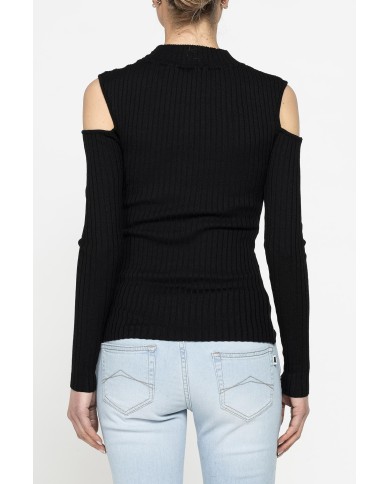 LUPETTO IN COSTINE CON DETTAGLIO  OBLÒ SULLA SPALLA