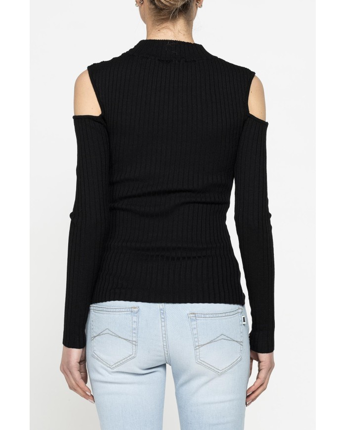 LUPETTO IN COSTINE CON DETTAGLIO  OBLÒ SULLA SPALLA