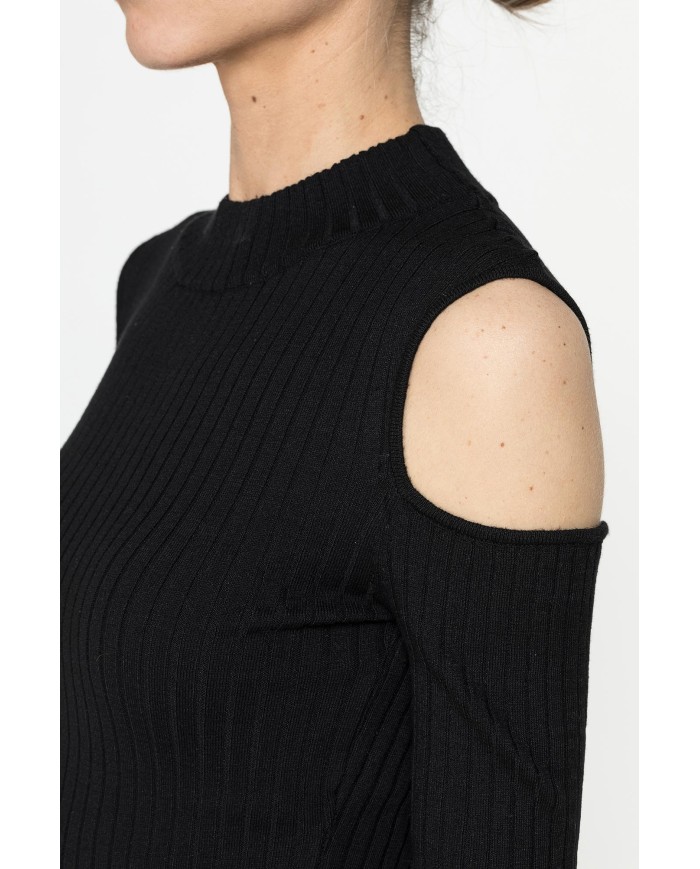 LUPETTO IN COSTINE CON DETTAGLIO  OBLÒ SULLA SPALLA