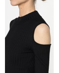 LUPETTO IN COSTINE CON DETTAGLIO  OBLÒ SULLA SPALLA
