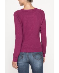 MAGLIA GIROCOLLO A COSTINE IN MISTO VISCOSA