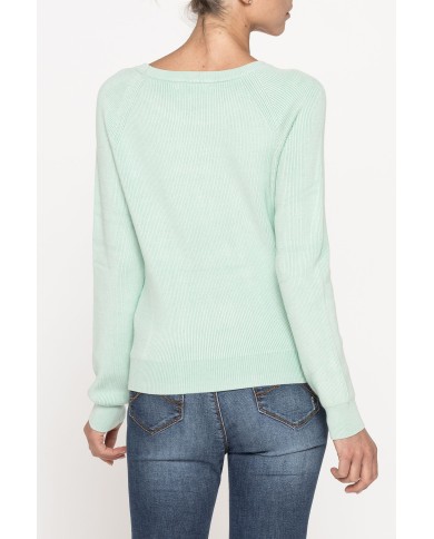 MAGLIA GIROCOLLO A COSTINE IN MISTO VISCOSA