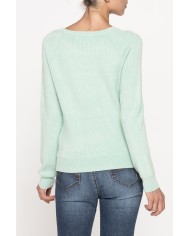 MAGLIA GIROCOLLO A COSTINE IN MISTO VISCOSA