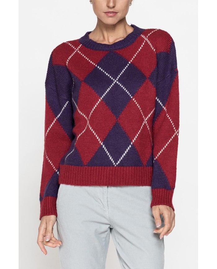 MAGLIONE OVERSIZE A ROMBI FILATO MISTO MOHAIR