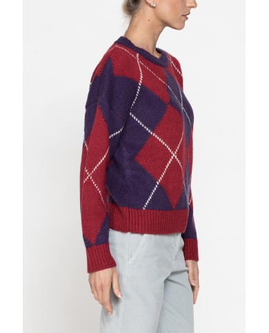 MAGLIONE OVERSIZE A ROMBI FILATO MISTO MOHAIR