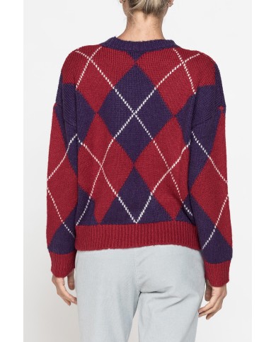 MAGLIONE OVERSIZE A ROMBI FILATO MISTO MOHAIR