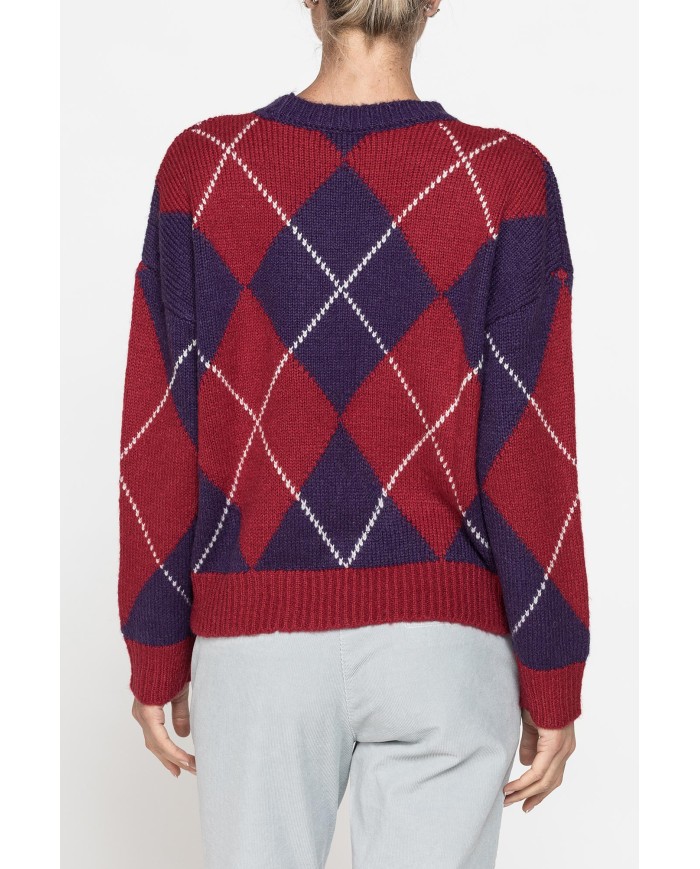 MAGLIONE OVERSIZE A ROMBI FILATO MISTO MOHAIR