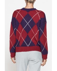 MAGLIONE OVERSIZE A ROMBI FILATO MISTO MOHAIR