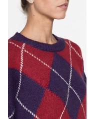 MAGLIONE OVERSIZE A ROMBI FILATO MISTO MOHAIR