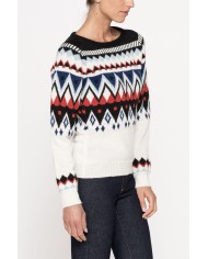 MAGLIA GIROCOLLO JACQUARD IN MISTO LANA