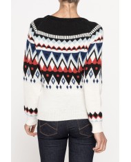 MAGLIA GIROCOLLO JACQUARD IN MISTO LANA