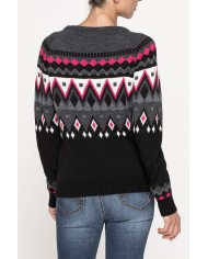 MAGLIA GIROCOLLO JACQUARD IN MISTO LANA