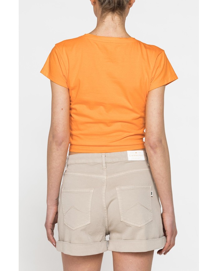 T-SHIRT SCOLLO A V CON NODO IN VITA