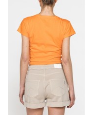 T-SHIRT SCOLLO A V CON NODO IN VITA