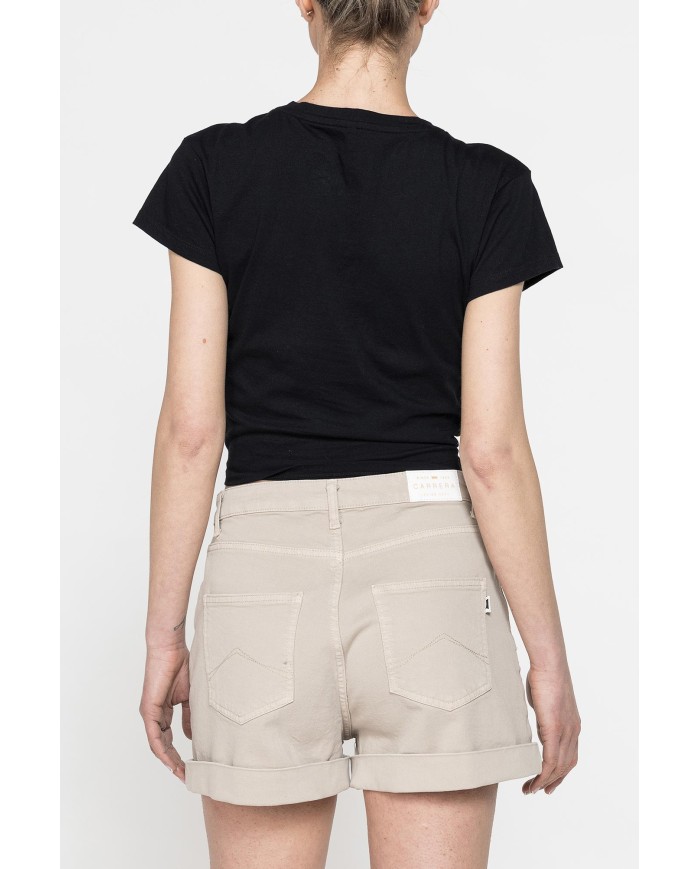 T-SHIRT SCOLLO A V CON NODO IN VITA