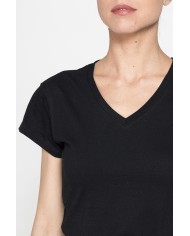 T-SHIRT SCOLLO A V CON NODO IN VITA