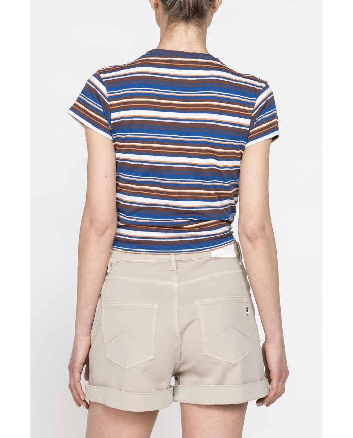 T-SHIRT SCOLLO A V CON NODO IN VITA