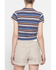 T-SHIRT SCOLLO A V CON NODO IN VITA