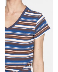 T-SHIRT SCOLLO A V CON NODO IN VITA