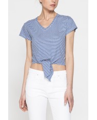 T-SHIRT SCOLLO A V CON NODO IN VITA