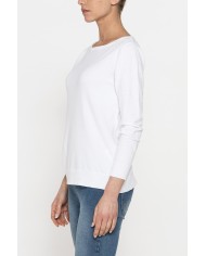 MAGLIA SVASATA CON SCOLLO A BARCHETTA E MANICA TRE QUARTI