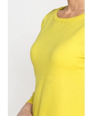 MAGLIA SVASATA CON SCOLLO A BARCHETTA E MANICA TRE QUARTI