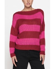 MAGLIONE A RIGHE OVERSIZE IN FILATO MISTO MOHAIR