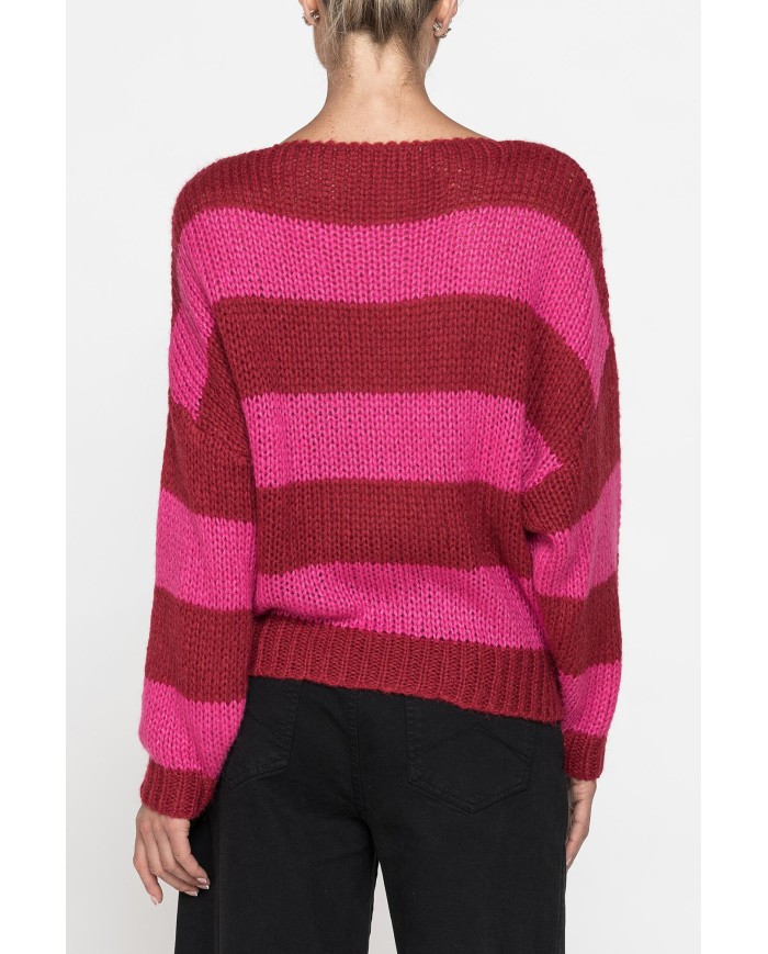 MAGLIONE A RIGHE OVERSIZE IN FILATO MISTO MOHAIR