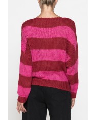 MAGLIONE A RIGHE OVERSIZE IN FILATO MISTO MOHAIR