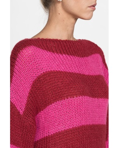MAGLIONE A RIGHE OVERSIZE IN FILATO MISTO MOHAIR