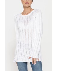 MAGLIA OPENWORK CON SCOLLO A BARCHETTA E MANICA RAGLAN