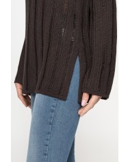 MAGLIA OPENWORK CON SCOLLO A BARCHETTA E MANICA RAGLAN