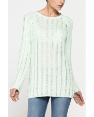MAGLIA OPENWORK CON SCOLLO A BARCHETTA E MANICA RAGLAN