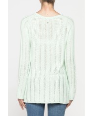 MAGLIA OPENWORK CON SCOLLO A BARCHETTA E MANICA RAGLAN