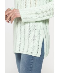 MAGLIA OPENWORK CON SCOLLO A BARCHETTA E MANICA RAGLAN