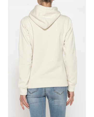 FELPA FELPATA CHIUSA CON CAPPUCCIO E GRAFICA