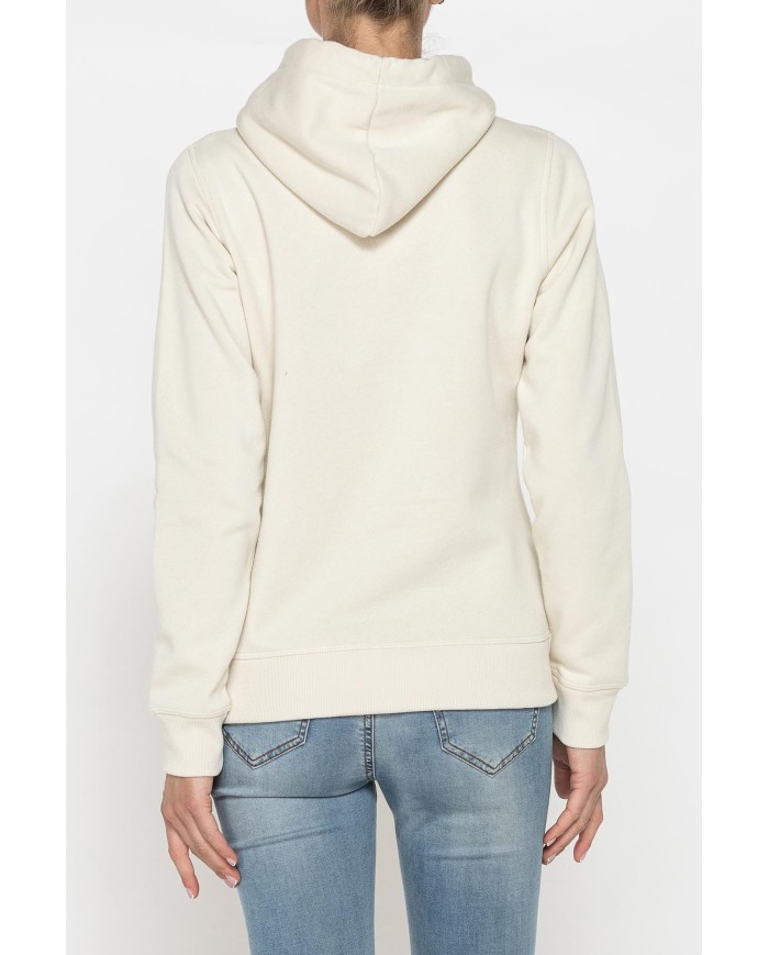 FELPA FELPATA CHIUSA CON CAPPUCCIO E GRAFICA