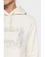 FELPA FELPATA CHIUSA CON CAPPUCCIO E GRAFICA