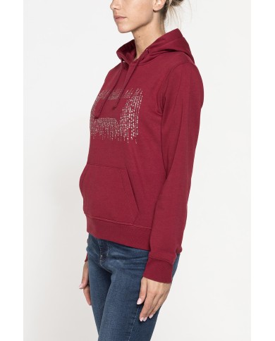 FELPA FELPATA CHIUSA CON CAPPUCCIO E GRAFICA