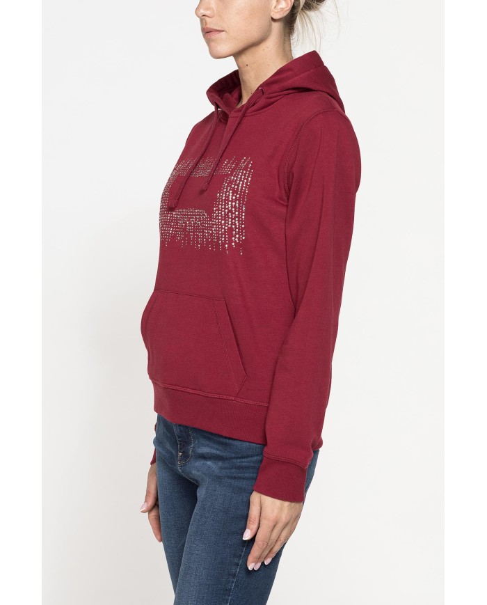 FELPA FELPATA CHIUSA CON CAPPUCCIO E GRAFICA