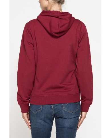 FELPA FELPATA CHIUSA CON CAPPUCCIO E GRAFICA