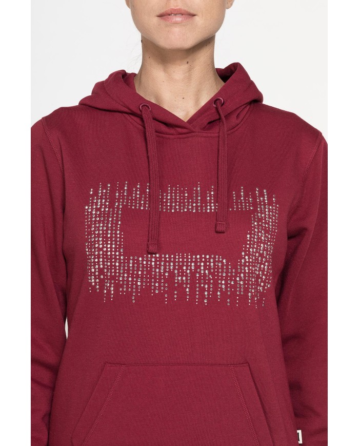 FELPA FELPATA CHIUSA CON CAPPUCCIO E GRAFICA