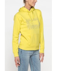 FELPA FELPATA CHIUSA CON CAPPUCCIO E GRAFICA