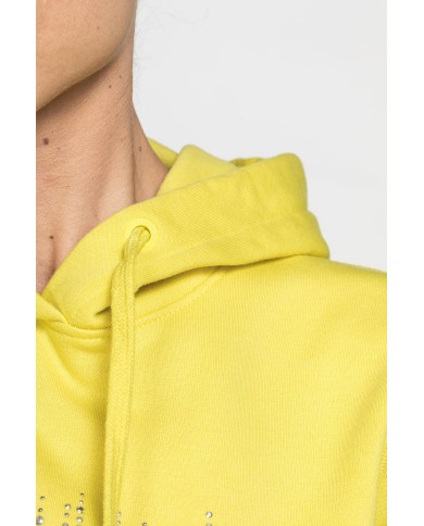 FELPA FELPATA CHIUSA CON CAPPUCCIO E GRAFICA