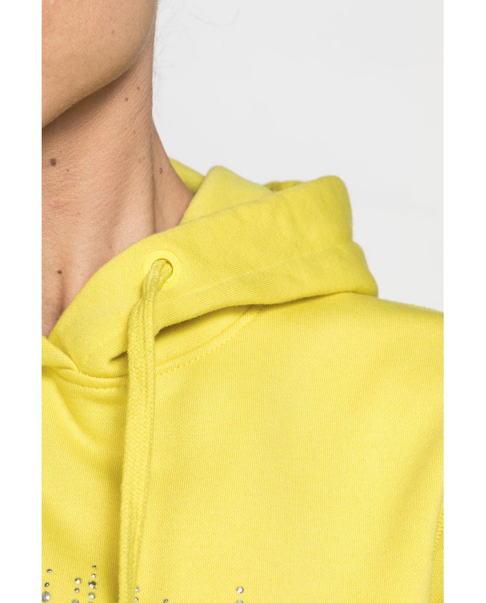 FELPA FELPATA CHIUSA CON CAPPUCCIO E GRAFICA