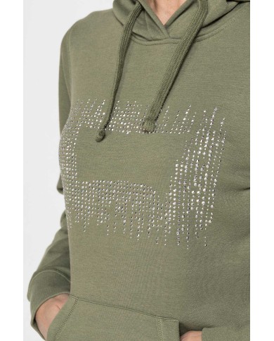 FELPA FELPATA CHIUSA CON CAPPUCCIO E GRAFICA