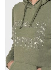 FELPA FELPATA CHIUSA CON CAPPUCCIO E GRAFICA